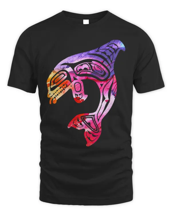 Colorful Orca Killer Whale Pacific NW Native American T-Shirt