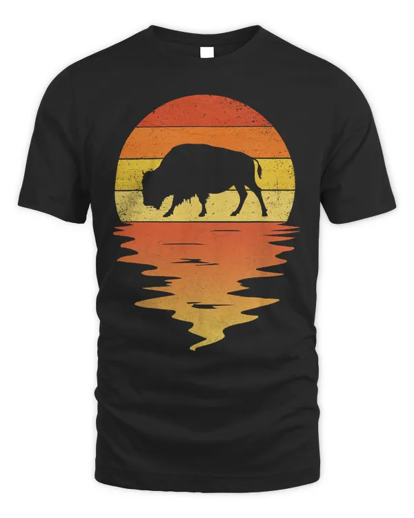 American bison shirt 70s vintage retro sunset Buffalo T-Shirt