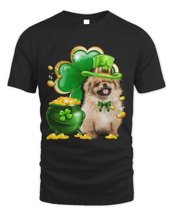 Pekingese Dog Shamrock St Patricks Day Dog Irish Gift
