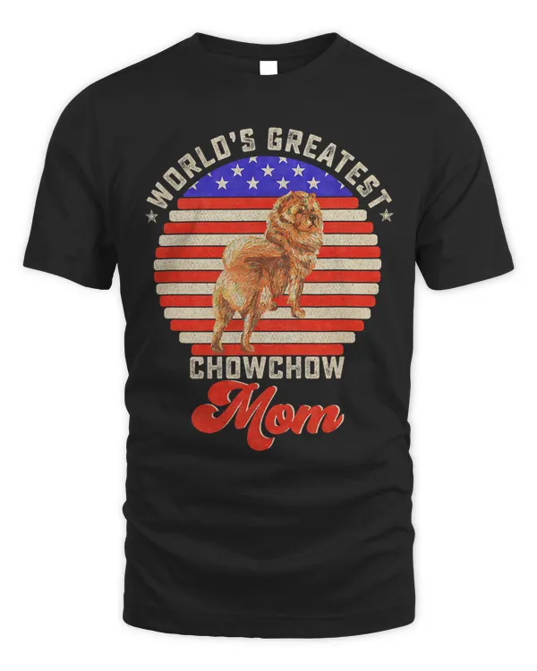 Vintage Retro Worlds Greatest Chow Chow Dog Mom Silhouette 346