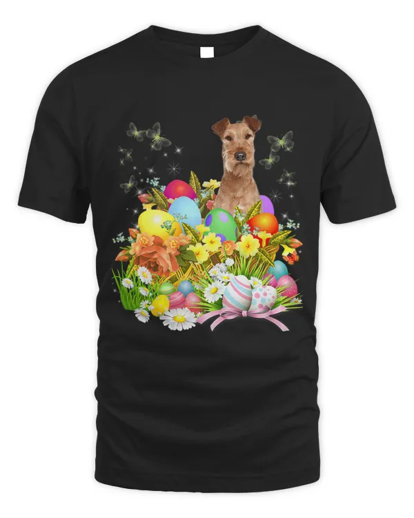 Irish Terrier Bunny Dog With Easter Eggs Basket Cool