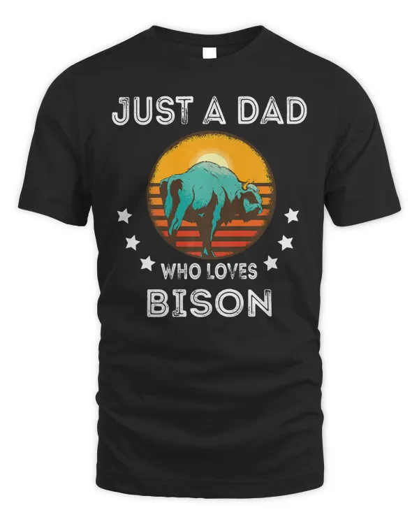 Mens Just A Dad Who Loves Bison Buffalo Papa Tamaraws Lover Premium T-Shirt