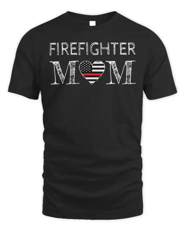 Firefighter Mom Mother Support the Thin Red Line Flag Son T-Shirt