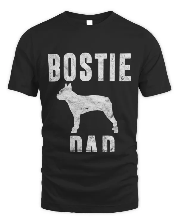 Vintage Boston Terrier Dad Gift Dog Daddy Bostie Father T-Shirt