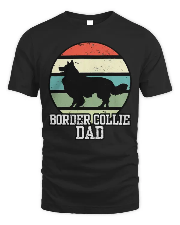 Border Collie Dad I Retro Border Collie Dad T-Shirt