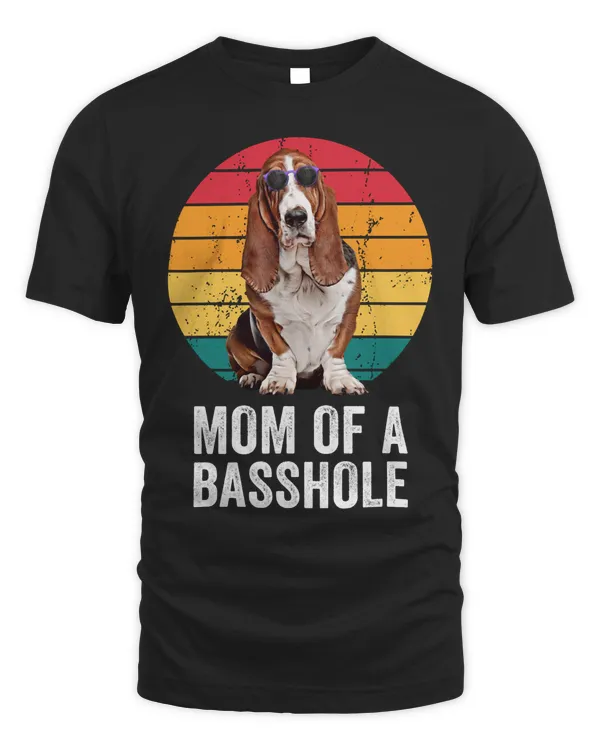 Mom of a Basshole Funny Vintage Basset Hound Mom Dog Lover Sweatshirt