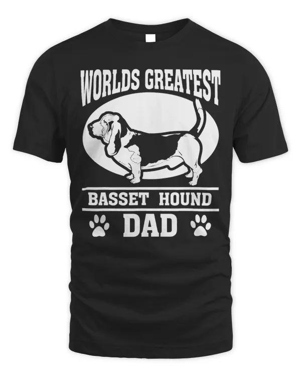 Worlds Greatest Basset Hound Dad Dog T-shirt