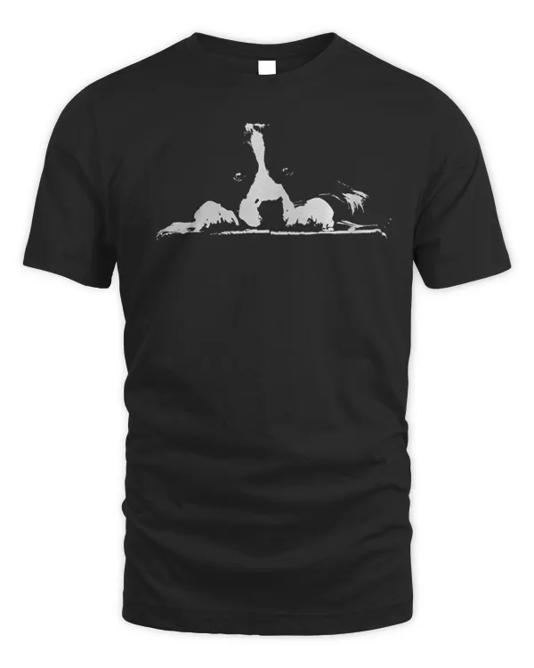 Border Collie Stare - White Minimalistic Original Design T-Shirt