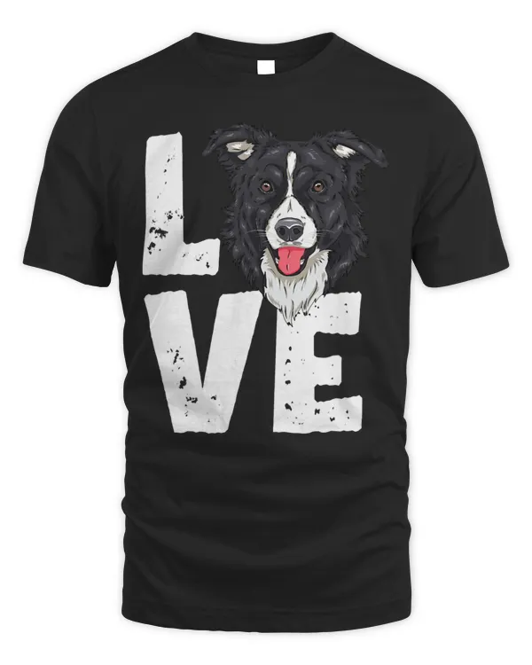 Funny Border Collie Love Head Dog Lover Pullover Hoodie