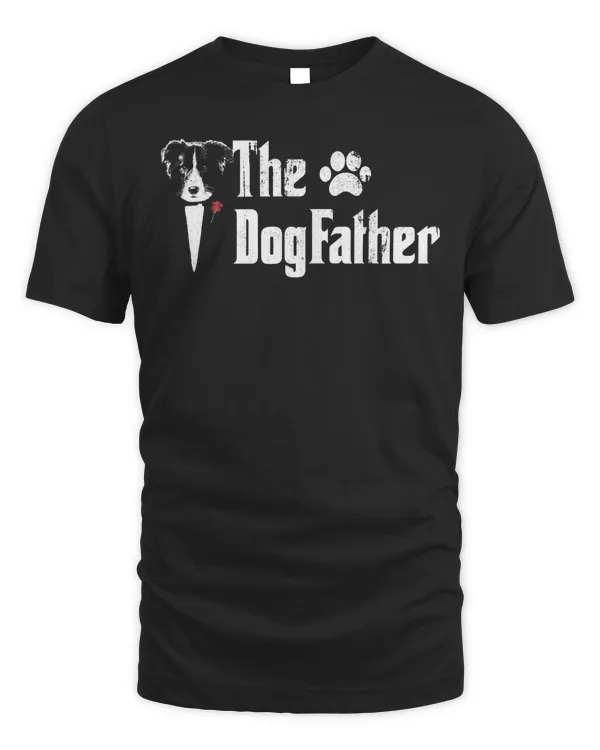 Mens The Dogfather Border Collie Dog Dad Tshirt Father's Day Gif