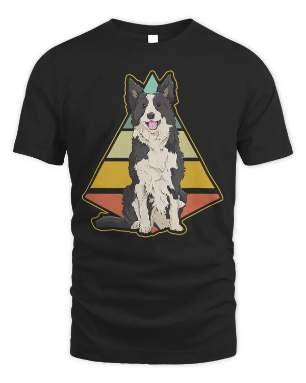 Vintage Border Collie Dog Retro Border Collie Lover T-Shirt