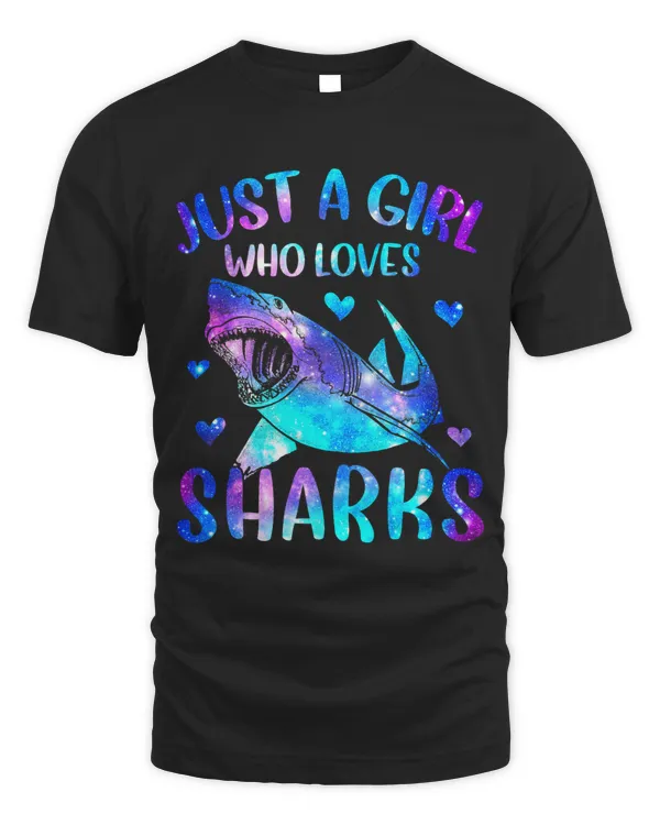 Just a Girl Who Loves Sharks Galaxy Shark Lover Theme Girls 352