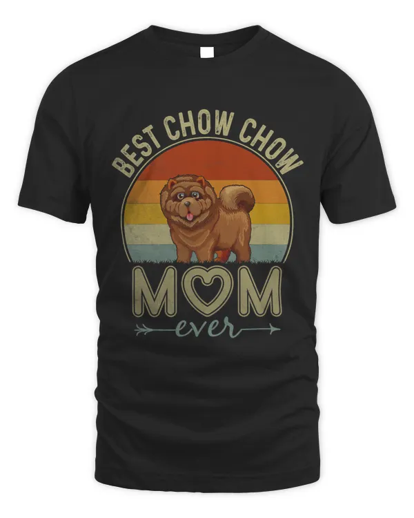Womens Best Chow Chow Dog Mom Ever Retro Design Mom Mothers Day 204