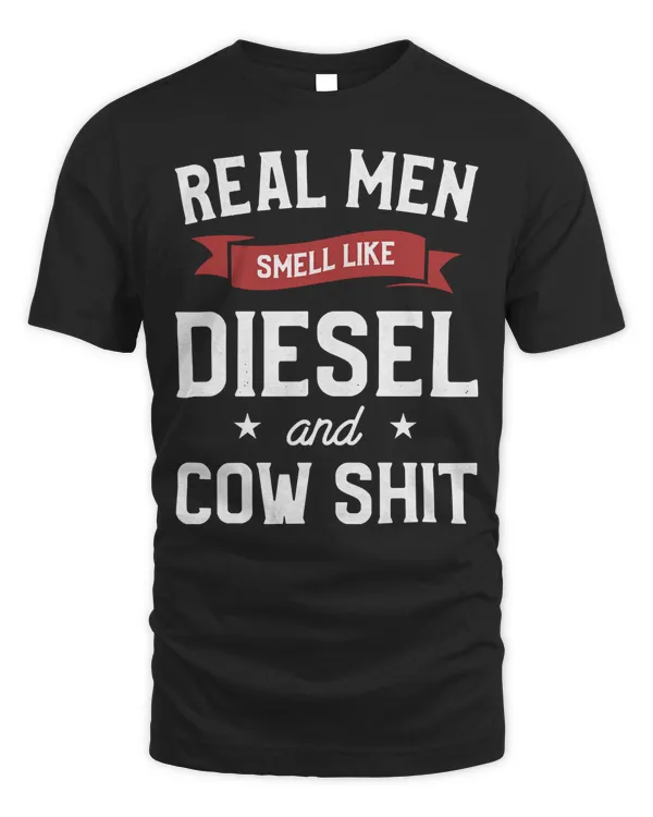 Real Men Smell Like Diesel And Cow Gift For A Dairy Farmer Pullover Hoodie