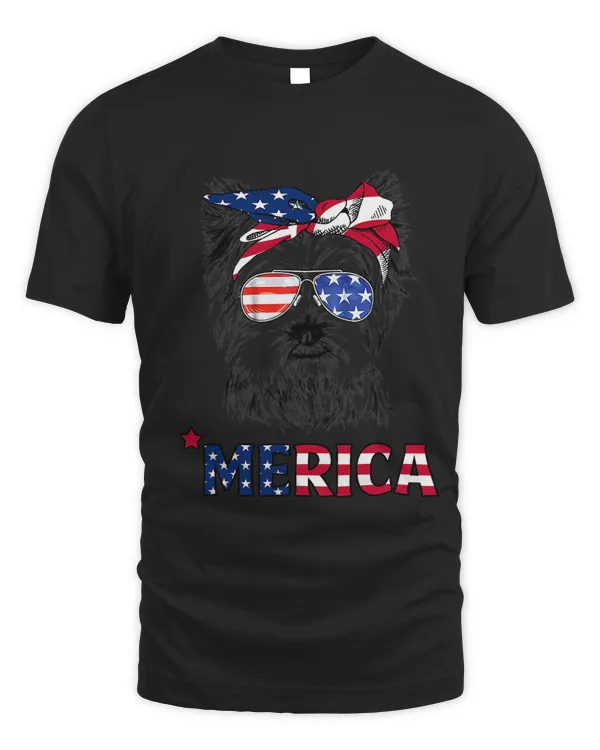 American Flag Yorkshire Terrier Yorkie Mom 4th Of July T-Shirt