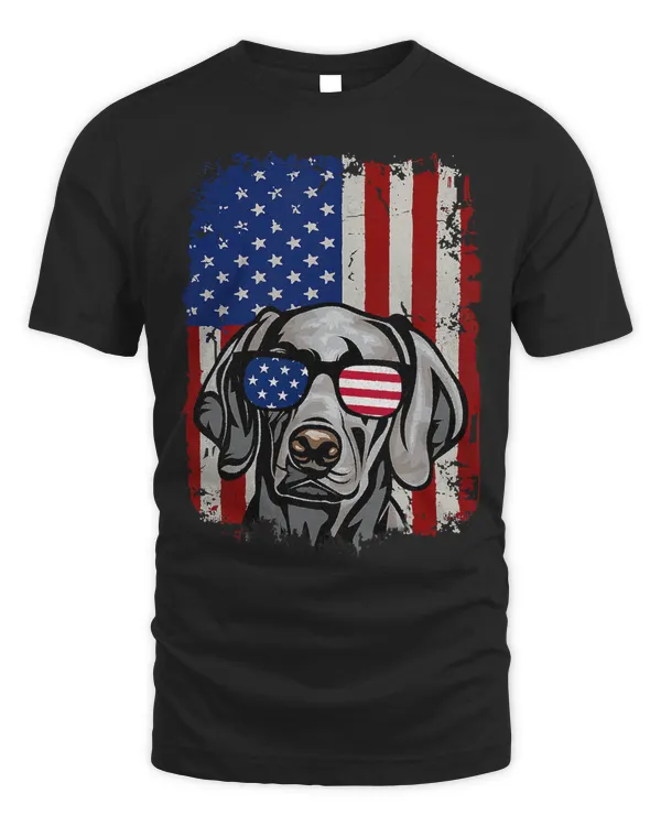 American Flag Weimaraner T-Shirt