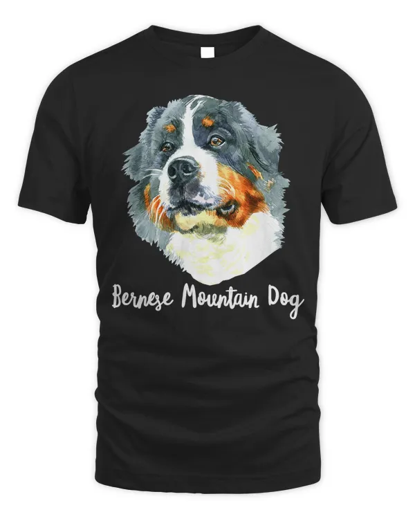 Bernese Mountain Dog Gift Dog Face Art Drawing Mt Dog T-Shirt