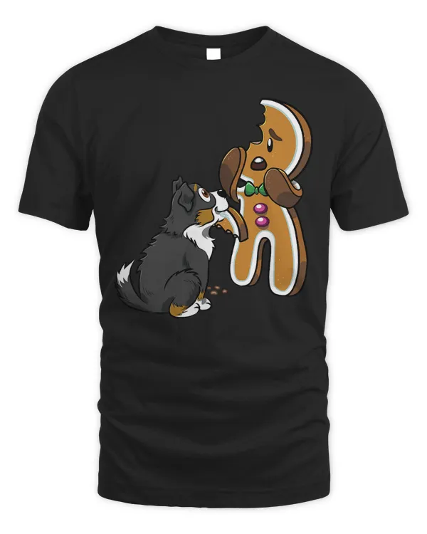 Bernese Mountain Dog Gingerbread Man Christmas T-Shirt