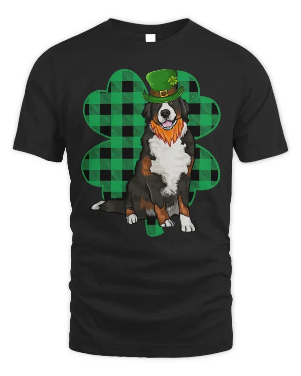 Bernese Mountain Dog Leprechaun St Patricks Day Lucky Clover T-Shirt