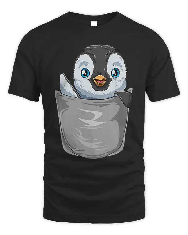 Pocket Penguin Peeking Out Funny Penguin T-Shirt