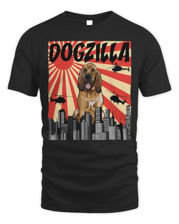 Funny Retro Japanese Dogzilla Bloodhound T-Shirt