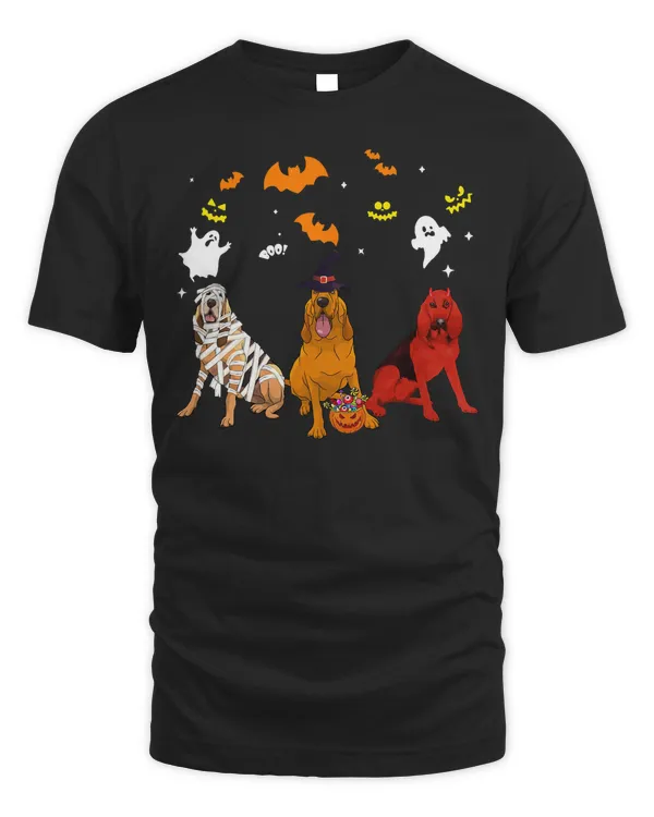 Halloween bloodhound Dogs Lovers Mummy Witch Demon Costumes T-Shirt