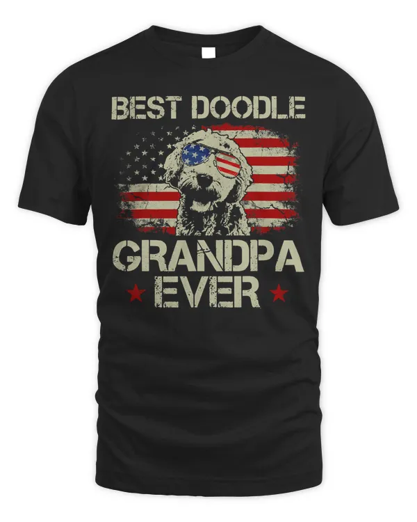 Best Doodle Grandpa Ever Shirt Goldendoodle 4th Of July Gift