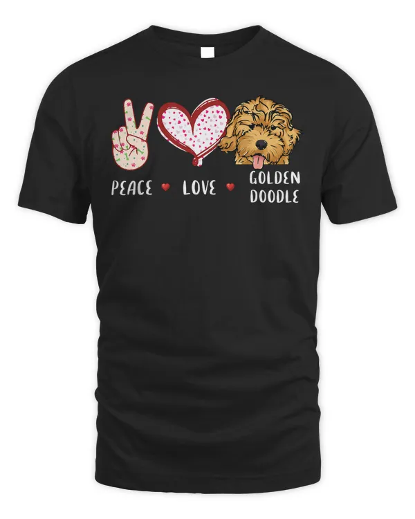 peace love Goldendoodle gift for men women kids doodle dog T-Shirt