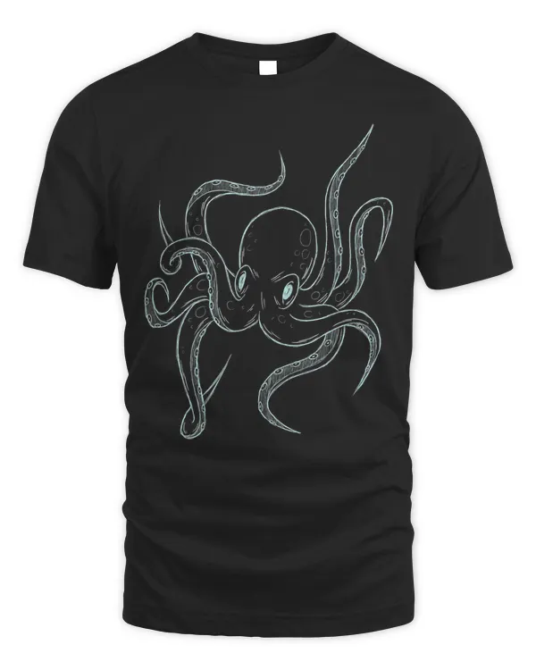 Funky Kraken Artwork Ocean Lover Deep Sea Octopus Diving T-Shirt
