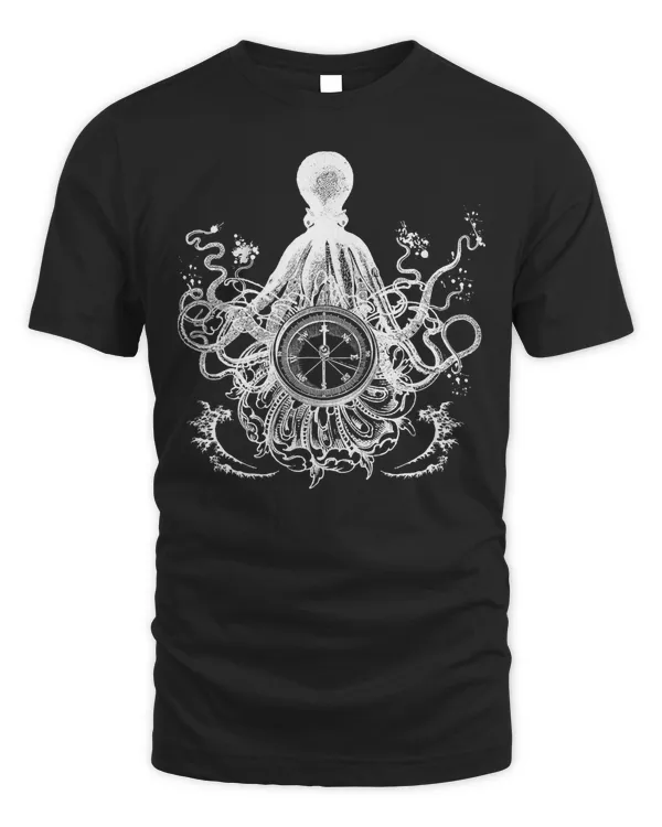 Giant Octopus t-shirt - Vintage Nautical theme tshirt
