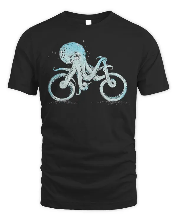 Go green, go bike, go for bike paths octopus funny T shirt T-Shirt