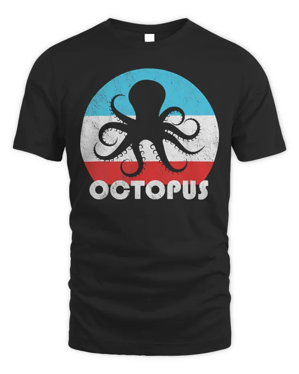 Octopus Vintage Retro Silhouette Gift T-Shirt