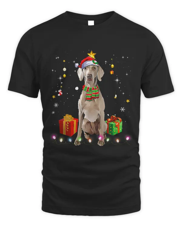 Weimaraner Santa Funny Christmas Tree Lights Xmas Pjs Boys 44