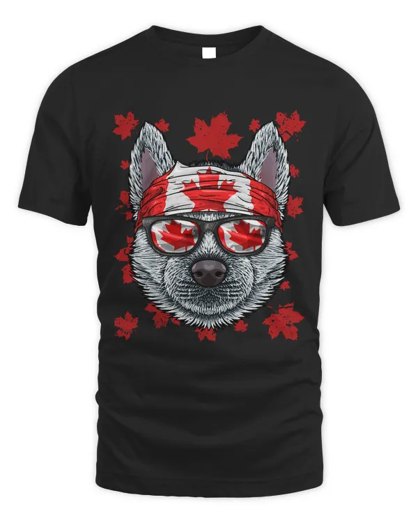 Canadian Husky Patriotic Canada Flag Maple Leaf Pride