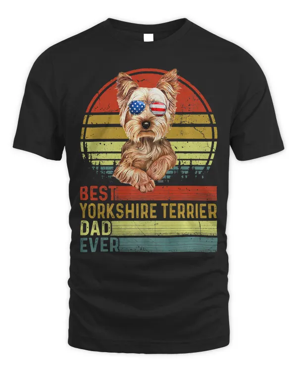 Dog Vintage Best Yorkshire Terrier Dad Ever Father Day Puppy Premium T-Shirt