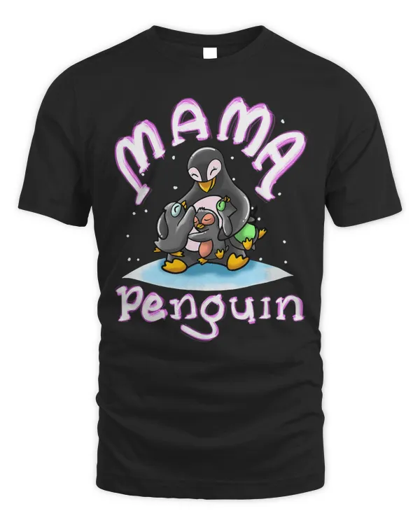Mama Penguin  Cool Mommy Flippers Funny Women Mother Gift T-Shirt