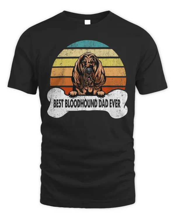 Best Bloodhound Dad Ever Retro Vintage Dog Lover T-Shirt