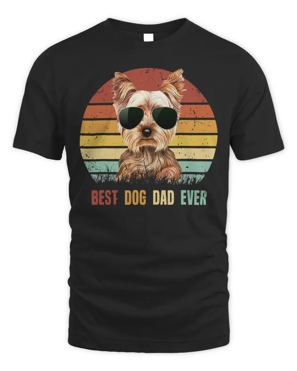 Mens Best Dog Dad Ever Yorkshire Terrier Tshirt Fathers Day Gifts