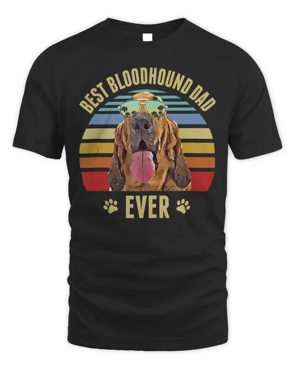Bloodhound Best Dog Dad Ever Retro Sunset Beach Vibe Tank Top
