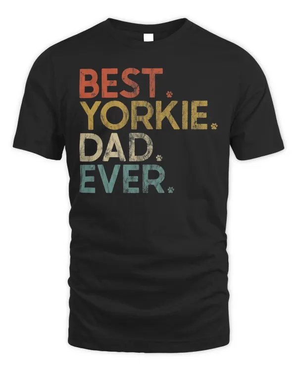 Mens Vintage Best Yorkie Dad Ever - Yorkshire Terrier Lovers Gift T-Shirt