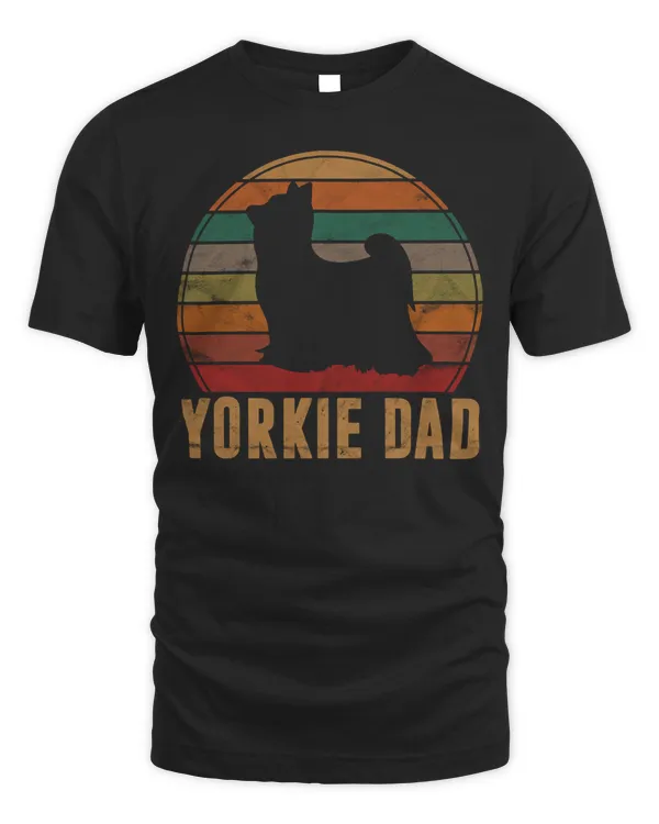 Retro Yorkshire Terrier Dad Dog Owner Pet Yorkie Father Long Sleeve T-Shirt
