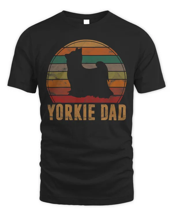 Retro Yorkshire Terrier Dad Dog Owner Pet Yorkie Father T-Shirt