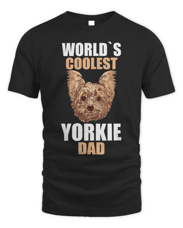 Womens Dog Father Yorkshire Terrier Dad V-Neck T-Shirt