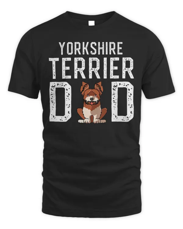 Womens Yorkshire Terrier Dog Dad Ever Funny Dog Person Dad V-Neck T-Shirt