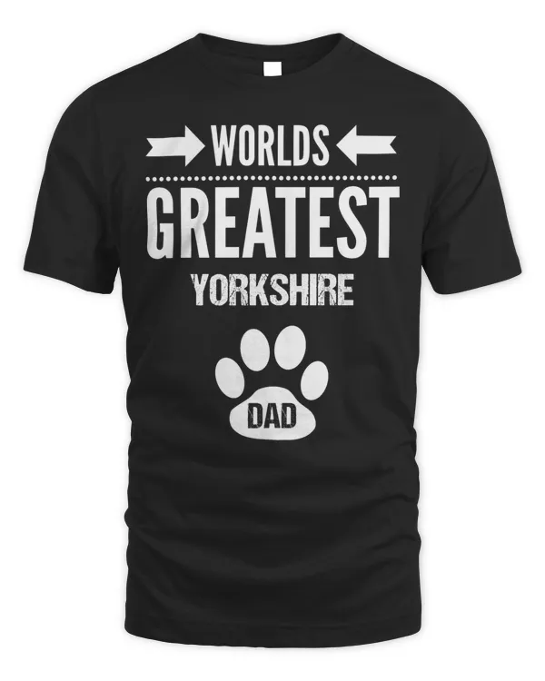 Worlds Greatest Yorkshire Dog Dad Paw Print Pet Love Father Sweatshirt