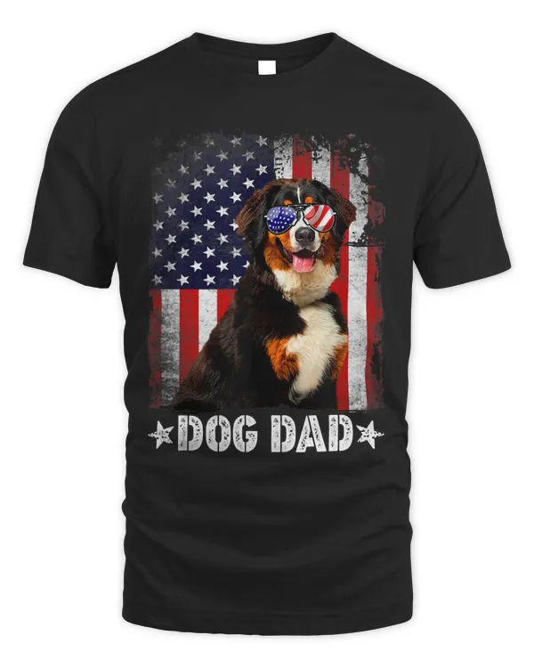 Mens Classic Bernese Mountain Dog Dad USA Flag Father's Day Tank Top