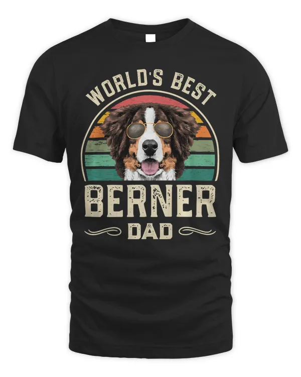 Mens World's Best Berner Dad Vintage Bernese Mountain Dog Dad Premium T-Shirt