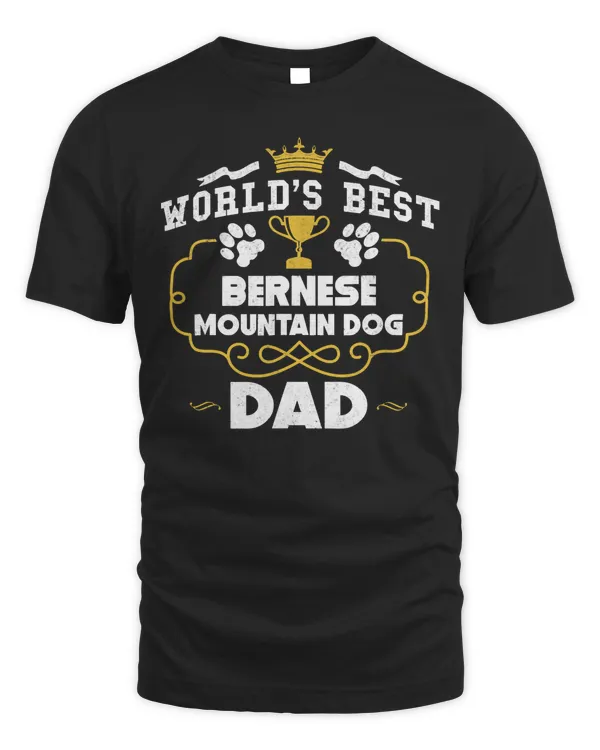 Mens World's Best Bernese Mountain Dog Dad Dog Owner T-Shirt