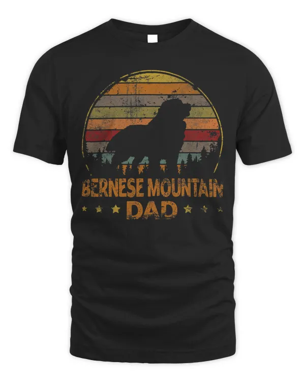 Vintage Bernese Mountain Dog Dad Retro Dog Father's Day T-Shirt