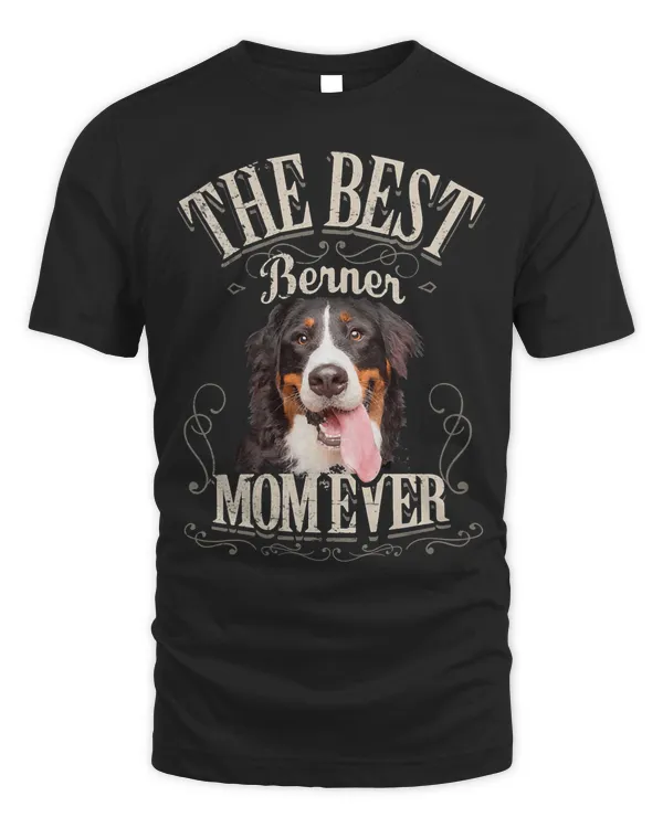 Womens Best Berner Mom Ever - Bernese Mountain Dog Gifts Vintage V-Neck T-Shirt